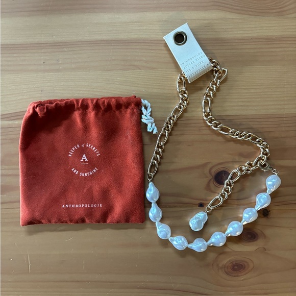 Anthropologie pearl Y-Neck Chain Necklace NWT - Picture 6 of 7